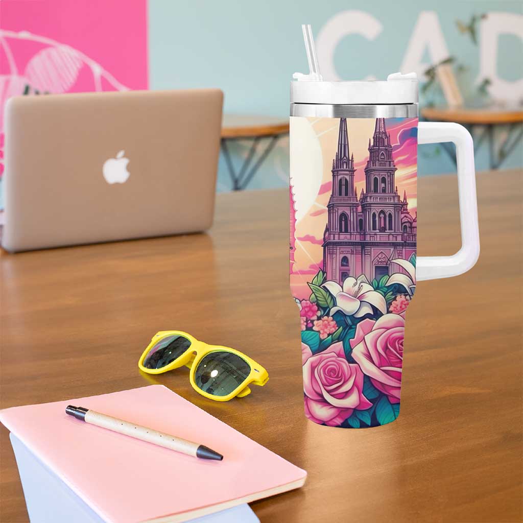 Our Lady of Guadalupe Tumbler With Handle Virgin Mary of Mexico - Wonder Print Shop