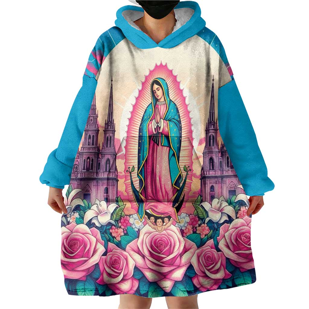 Our Lady of Guadalupe Wearable Blanket Hoodie Virgin Mary of Mexico - Wonder Print Shop