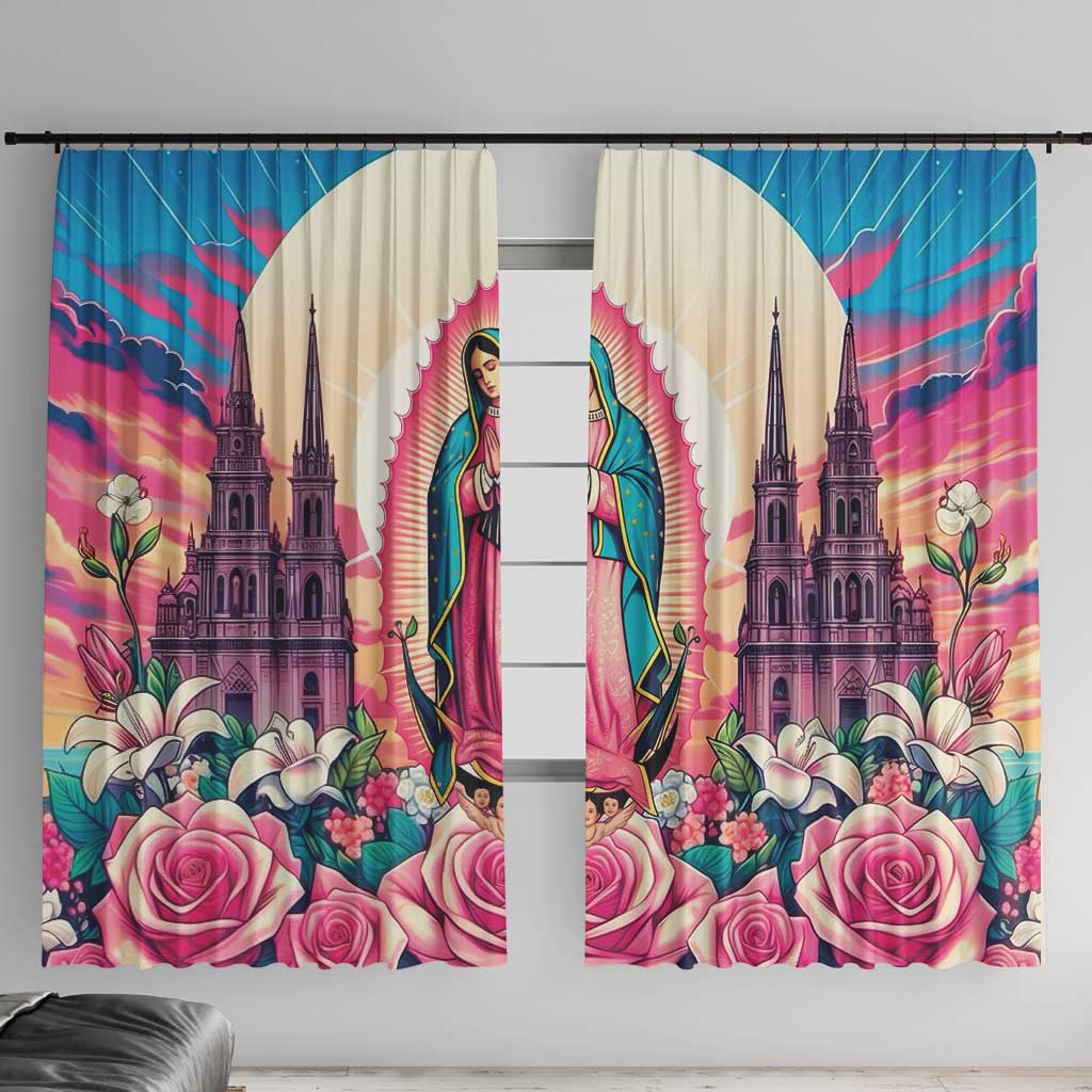 Our Lady of Guadalupe Window Curtain Virgin Mary of Mexico - Wonder Print Shop
