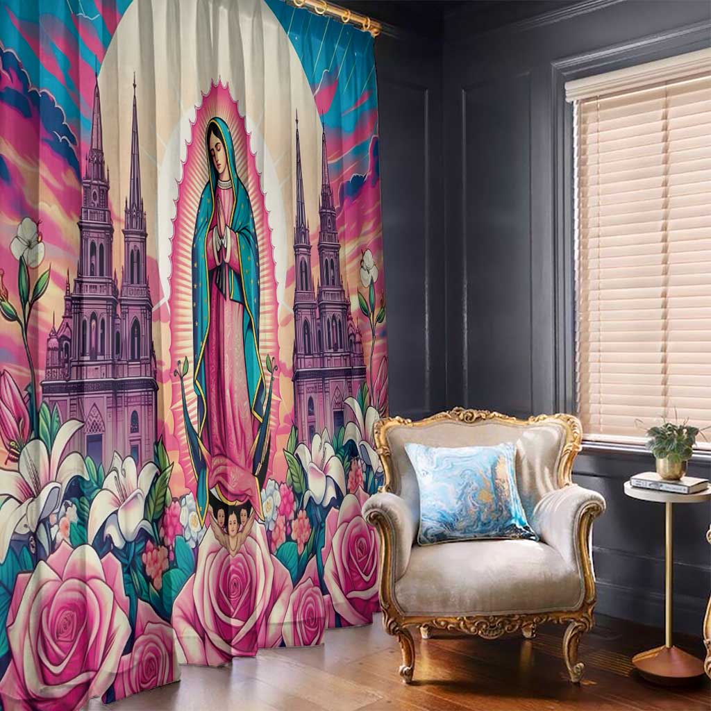 Our Lady of Guadalupe Window Curtain Virgin Mary of Mexico - Wonder Print Shop