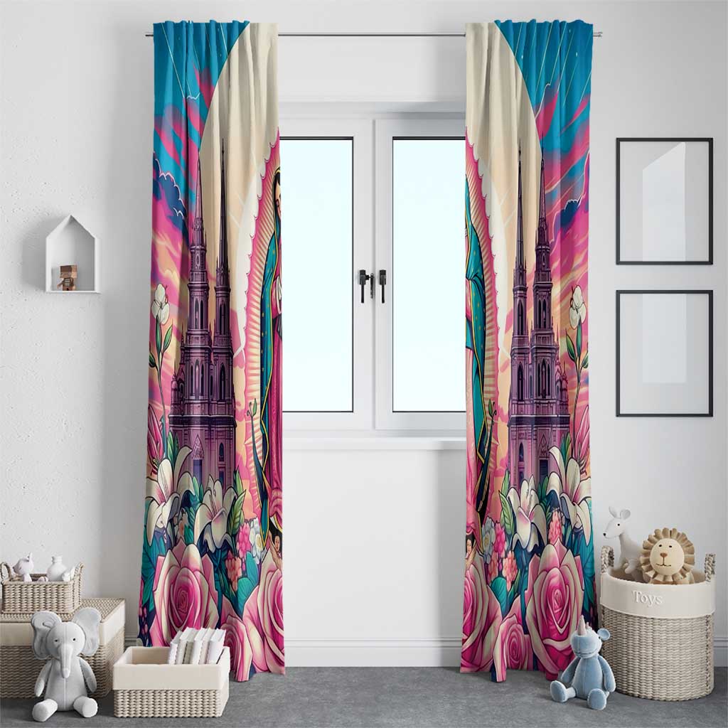 Our Lady of Guadalupe Window Curtain Virgin Mary of Mexico - Wonder Print Shop