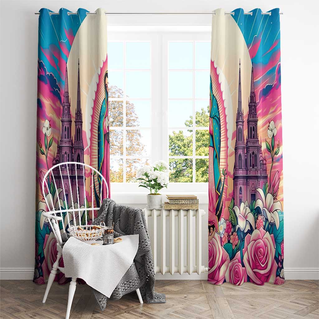 Our Lady of Guadalupe Window Curtain Virgin Mary of Mexico - Wonder Print Shop