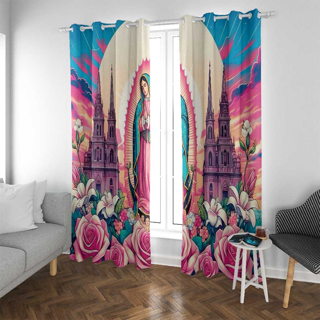 Our Lady of Guadalupe Window Curtain Virgin Mary of Mexico - Wonder Print Shop