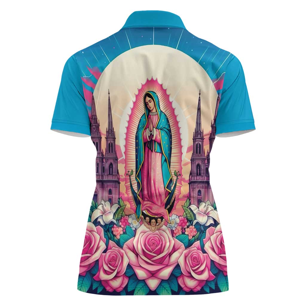 Our Lady of Guadalupe Women Polo Shirt Virgin Mary of Mexico - Wonder Print Shop