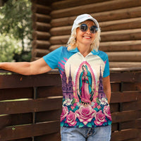 Our Lady of Guadalupe Women Polo Shirt Virgin Mary of Mexico - Wonder Print Shop