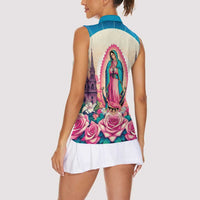 Our Lady of Guadalupe Women Sleeveless Polo Shirt Virgin Mary of Mexico - Wonder Print Shop