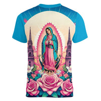 Our Lady of Guadalupe Women V-Neck T-Shirt Virgin Mary of Mexico - Wonder Print Shop