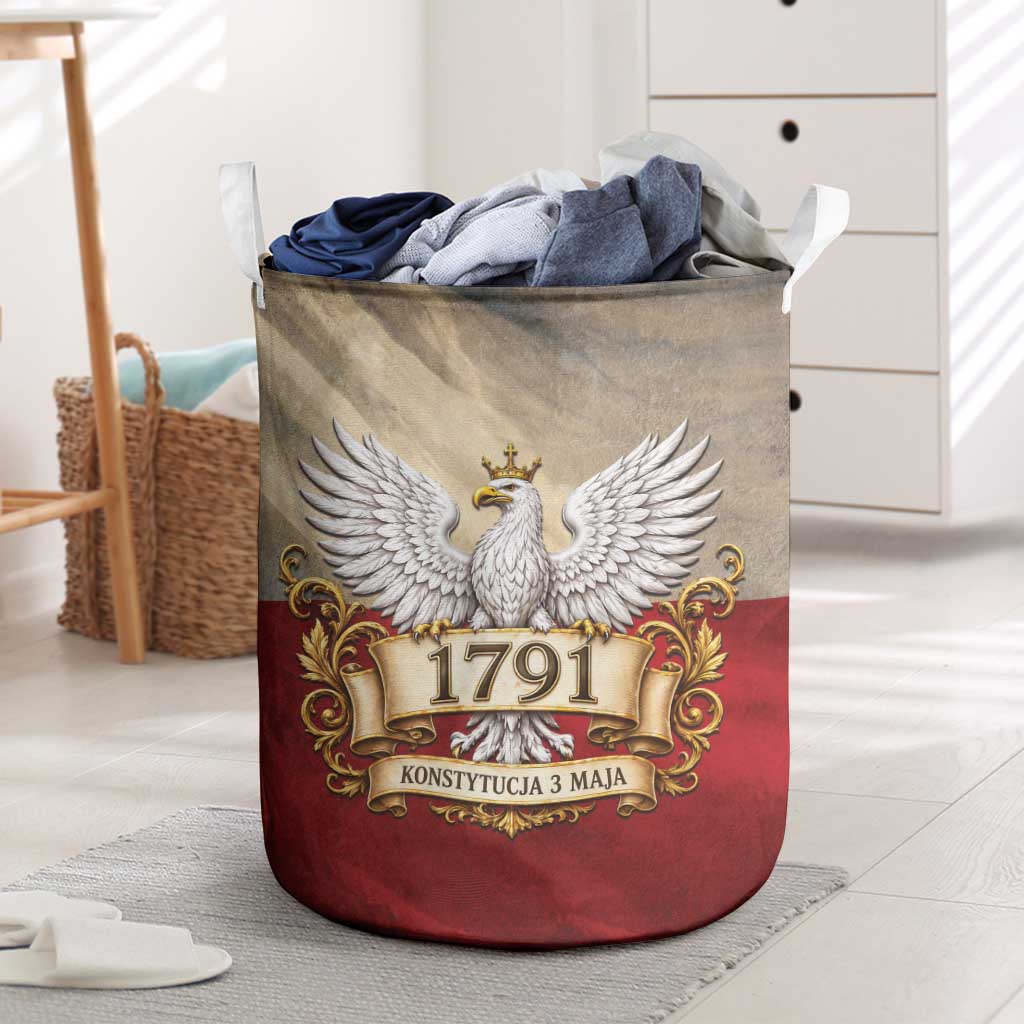 Poland Constitution Day 1791 Laundry Basket Polska Konstytucja 3 Maja Pride White Eagle