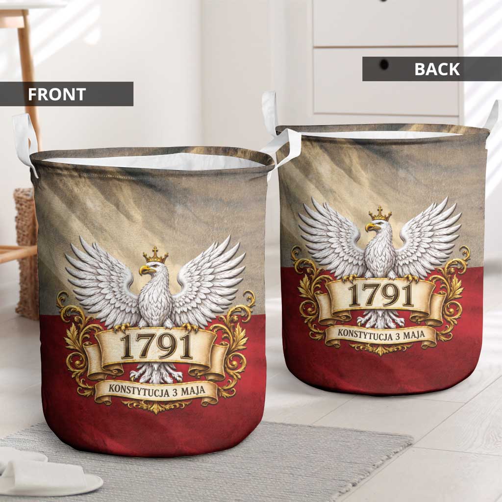 Poland Constitution Day 1791 Laundry Basket Polska Konstytucja 3 Maja Pride White Eagle