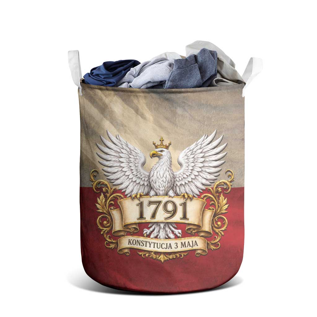 Poland Constitution Day 1791 Laundry Basket Polska Konstytucja 3 Maja Pride White Eagle