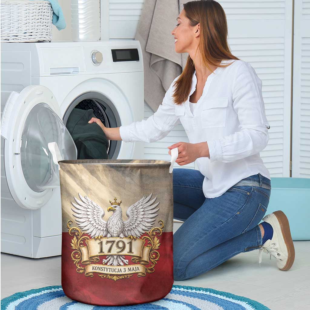Poland Constitution Day 1791 Laundry Basket Polska Konstytucja 3 Maja Pride White Eagle