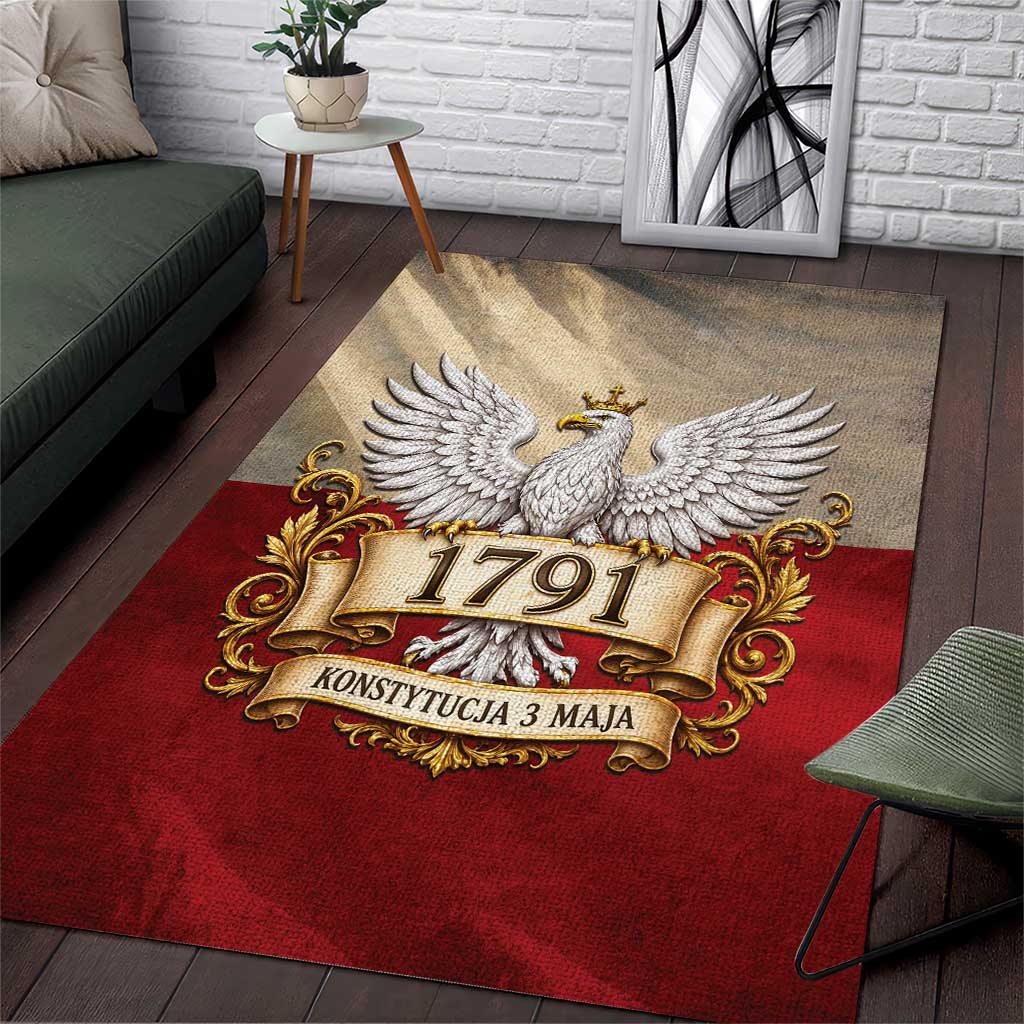 Poland Constitution Day 1791 Area Rug Polska Konstytucja 3 Maja Pride White Eagle