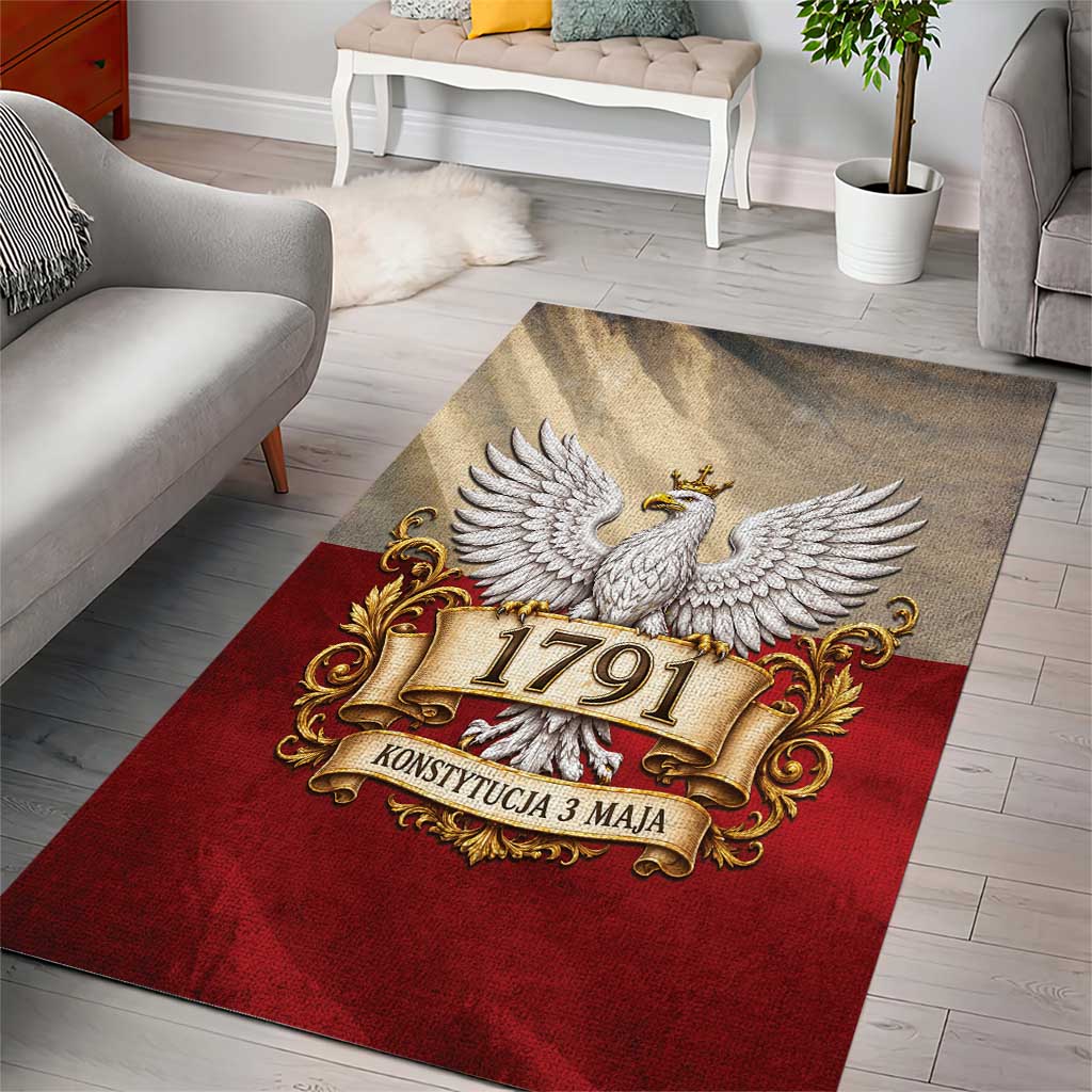Poland Constitution Day 1791 Area Rug Polska Konstytucja 3 Maja Pride White Eagle