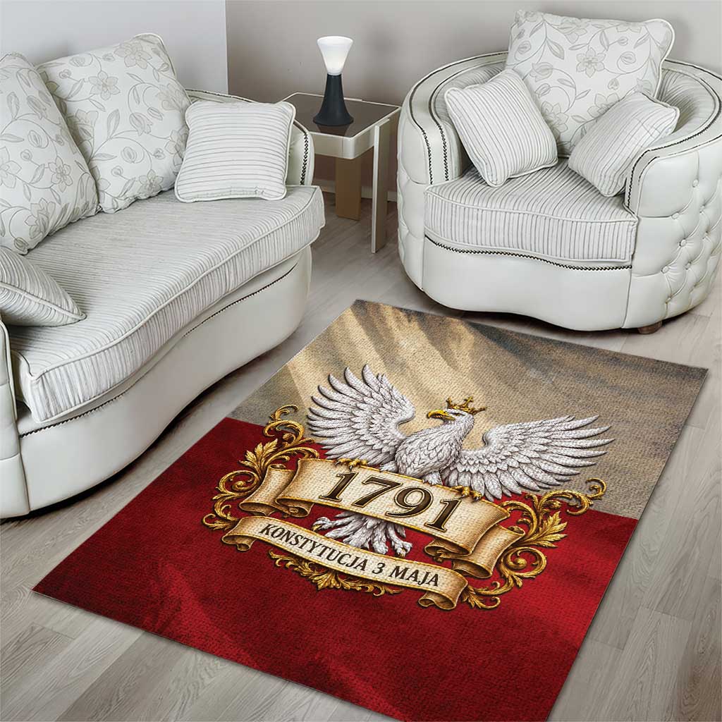 Poland Constitution Day 1791 Area Rug Polska Konstytucja 3 Maja Pride White Eagle