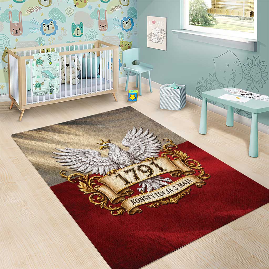 Poland Constitution Day 1791 Area Rug Polska Konstytucja 3 Maja Pride White Eagle