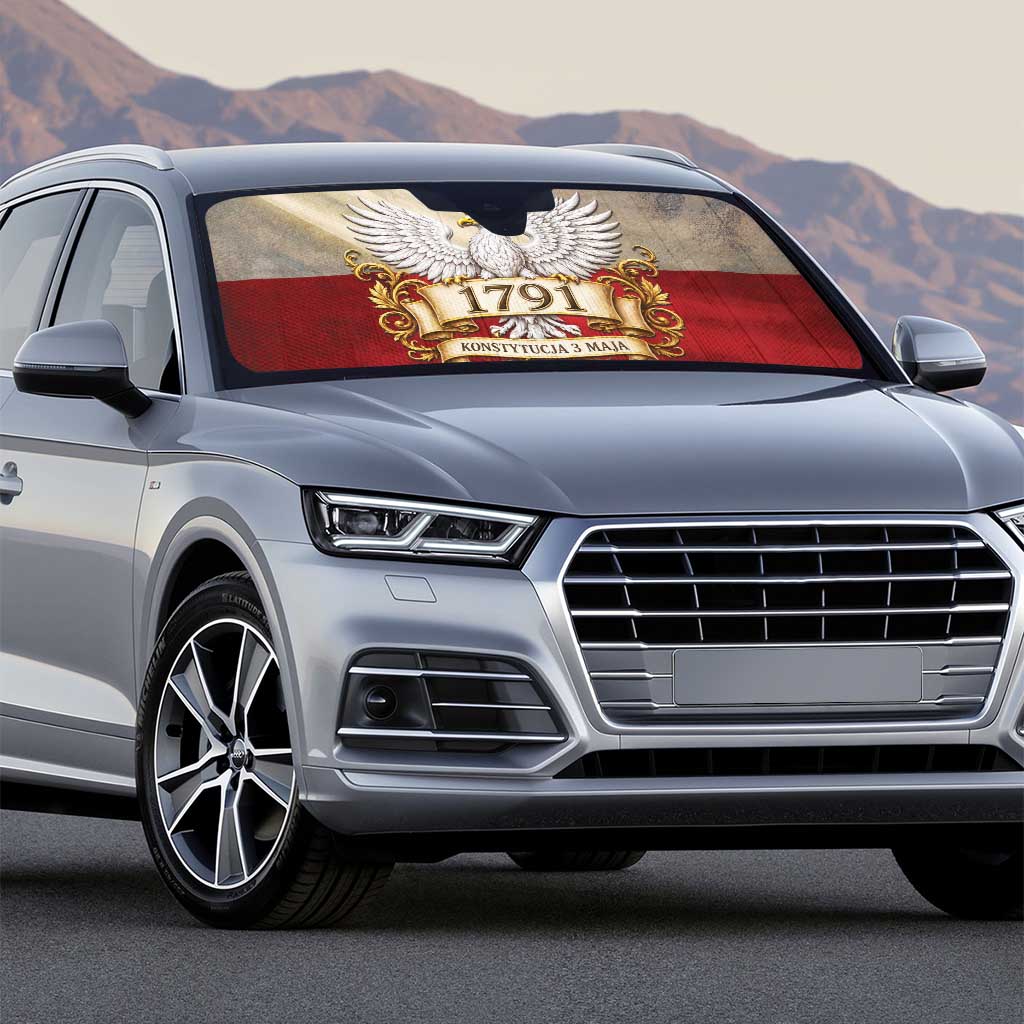 Poland Constitution Day 1791 Auto Sun Shade Polska Konstytucja 3 Maja Pride White Eagle