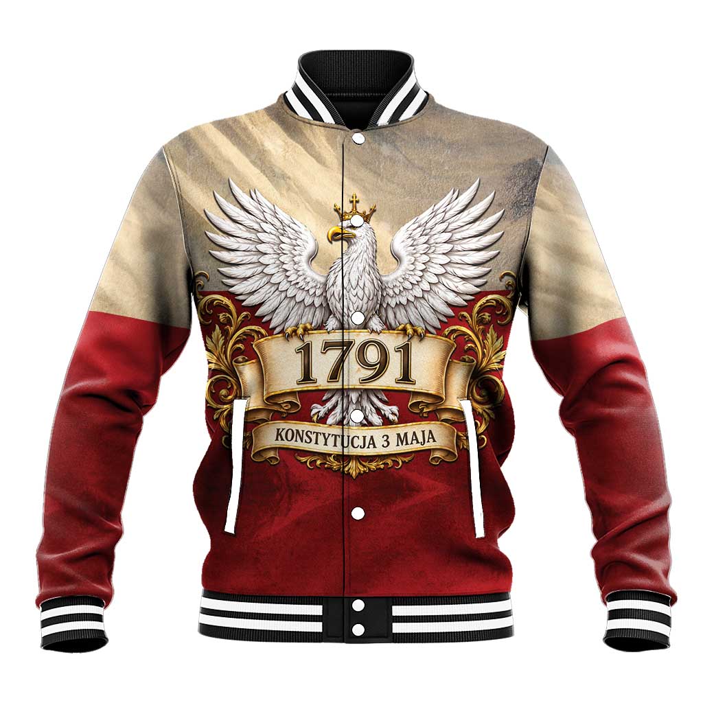 Poland Constitution Day 1791 Baseball Jacket Polska Konstytucja 3 Maja Pride White Eagle