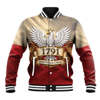 Poland Constitution Day 1791 Baseball Jacket Polska Konstytucja 3 Maja Pride White Eagle