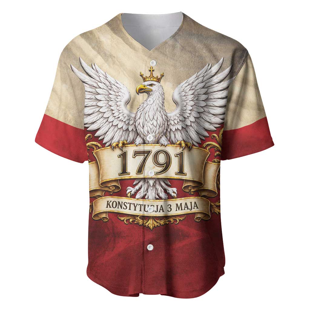 Poland Constitution Day 1791 Baseball Jersey Polska Konstytucja 3 Maja Pride White Eagle