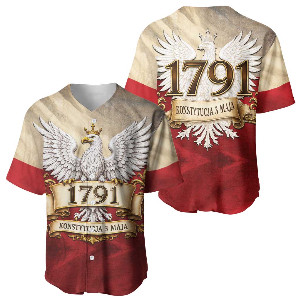 Poland Constitution Day 1791 Baseball Jersey Polska Konstytucja 3 Maja Pride White Eagle