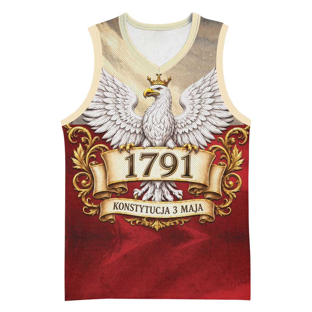 Poland Constitution Day 1791 Basketball Jersey Polska Konstytucja 3 Maja Pride White Eagle