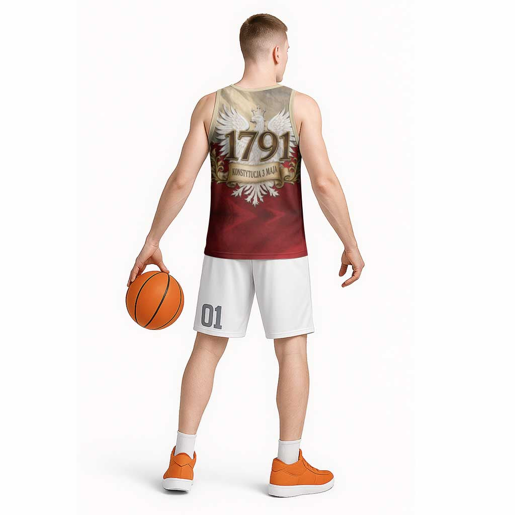 Poland Constitution Day 1791 Basketball Jersey Polska Konstytucja 3 Maja Pride White Eagle