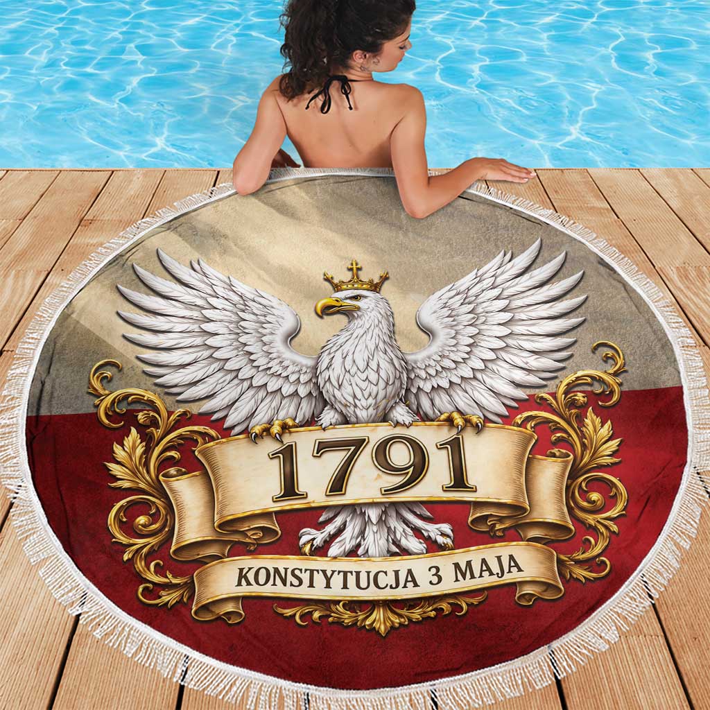 Poland Constitution Day 1791 Beach Blanket Polska Konstytucja 3 Maja Pride White Eagle
