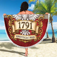 Poland Constitution Day 1791 Beach Blanket Polska Konstytucja 3 Maja Pride White Eagle