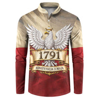 Poland Constitution Day 1791 Button Sweatshirt Polska Konstytucja 3 Maja Pride White Eagle