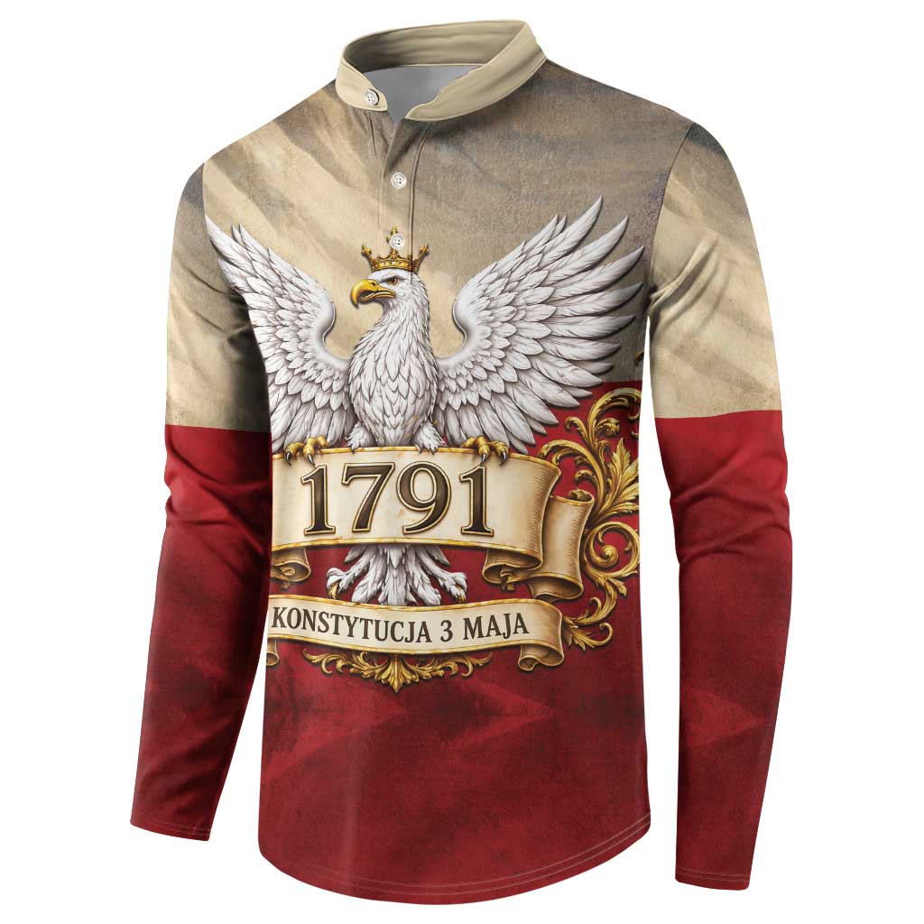 Poland Constitution Day 1791 Button Sweatshirt Polska Konstytucja 3 Maja Pride White Eagle