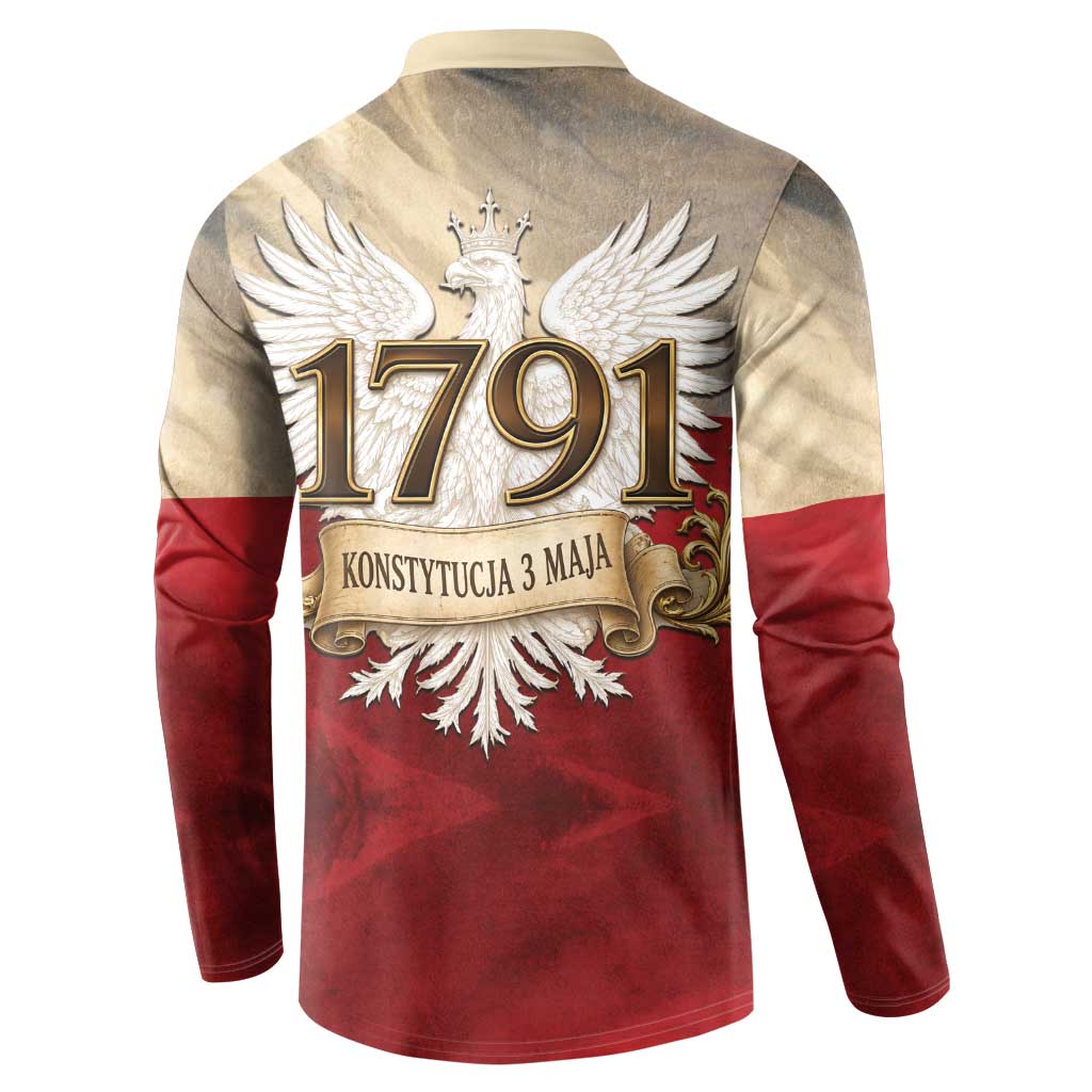 Poland Constitution Day 1791 Button Sweatshirt Polska Konstytucja 3 Maja Pride White Eagle
