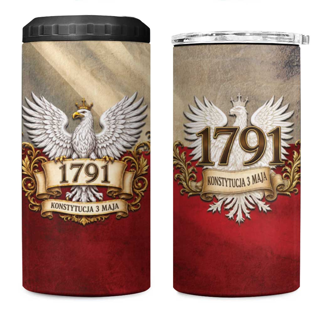 Poland Constitution Day 1791 4 in 1 Can Cooler Tumbler Polska Konstytucja 3 Maja Pride White Eagle