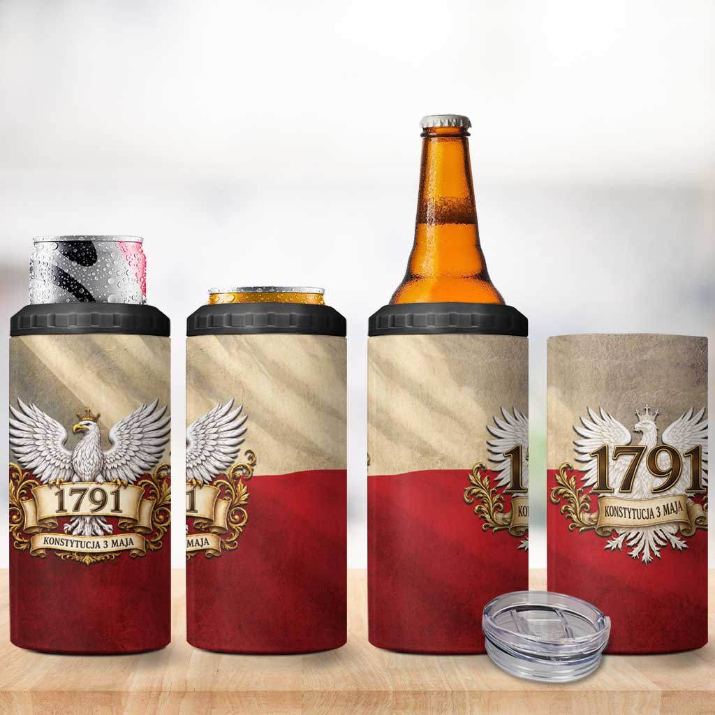 Poland Constitution Day 1791 4 in 1 Can Cooler Tumbler Polska Konstytucja 3 Maja Pride White Eagle