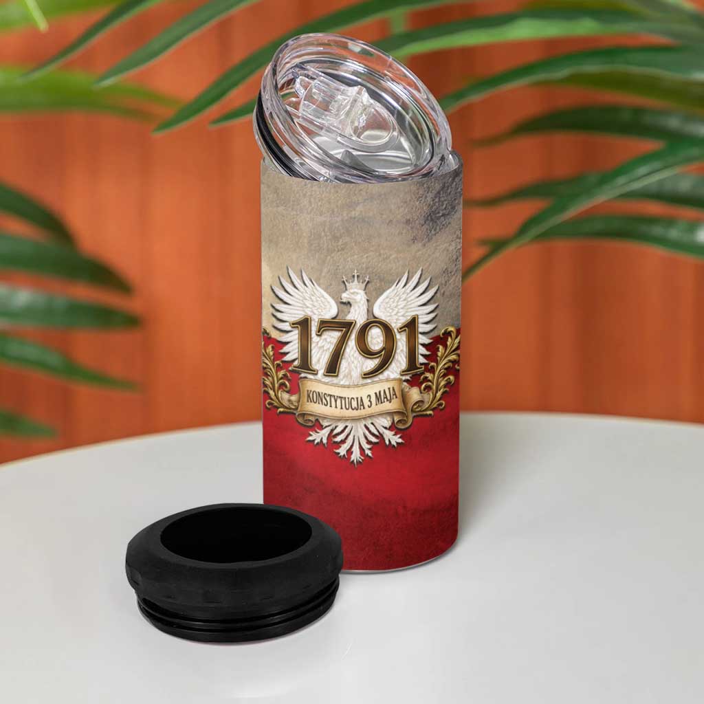 Poland Constitution Day 1791 4 in 1 Can Cooler Tumbler Polska Konstytucja 3 Maja Pride White Eagle