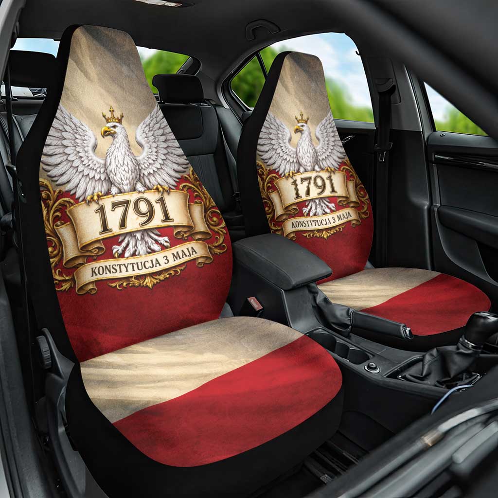 Poland Constitution Day 1791 Car Seat Cover Polska Konstytucja 3 Maja Pride White Eagle