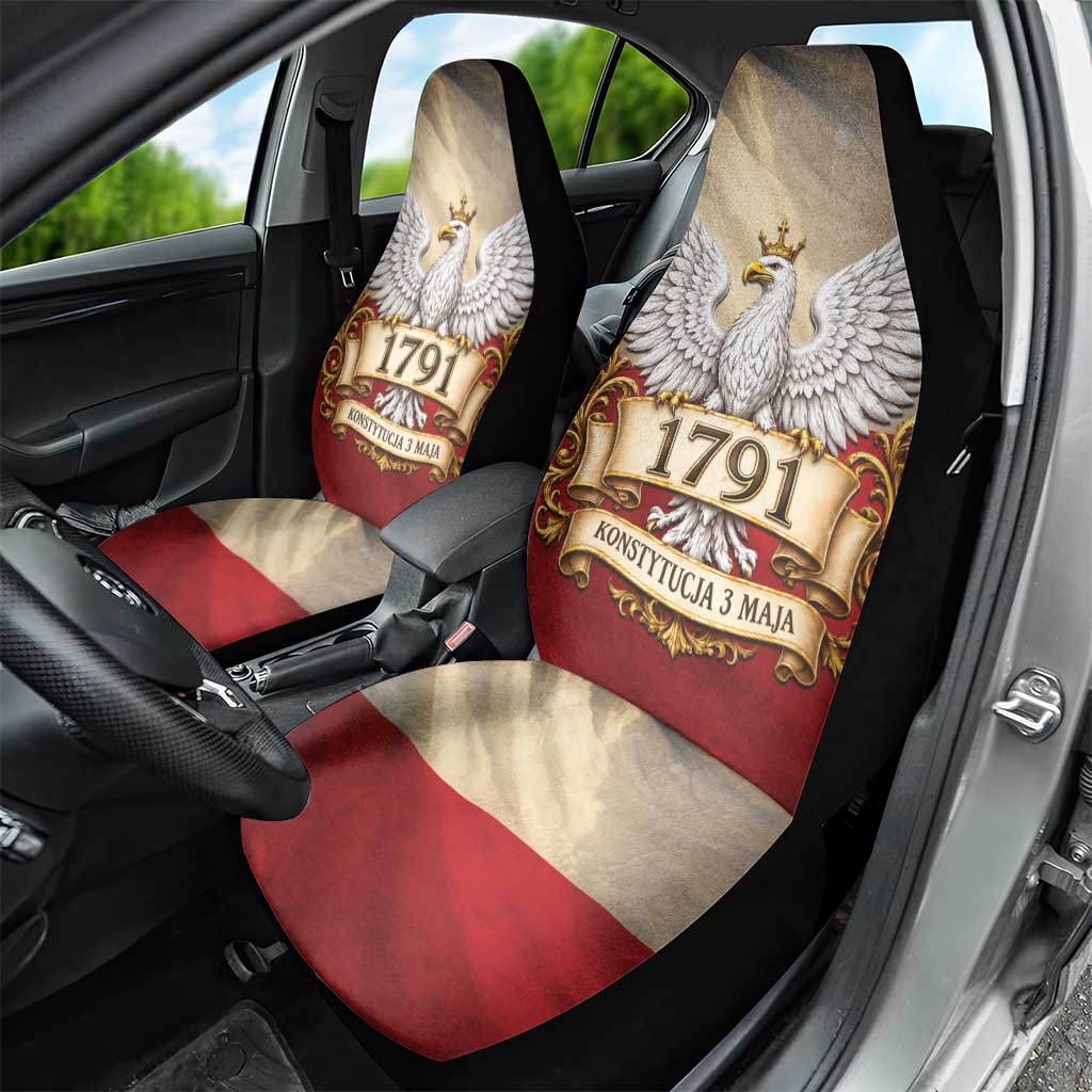 Poland Constitution Day 1791 Car Seat Cover Polska Konstytucja 3 Maja Pride White Eagle