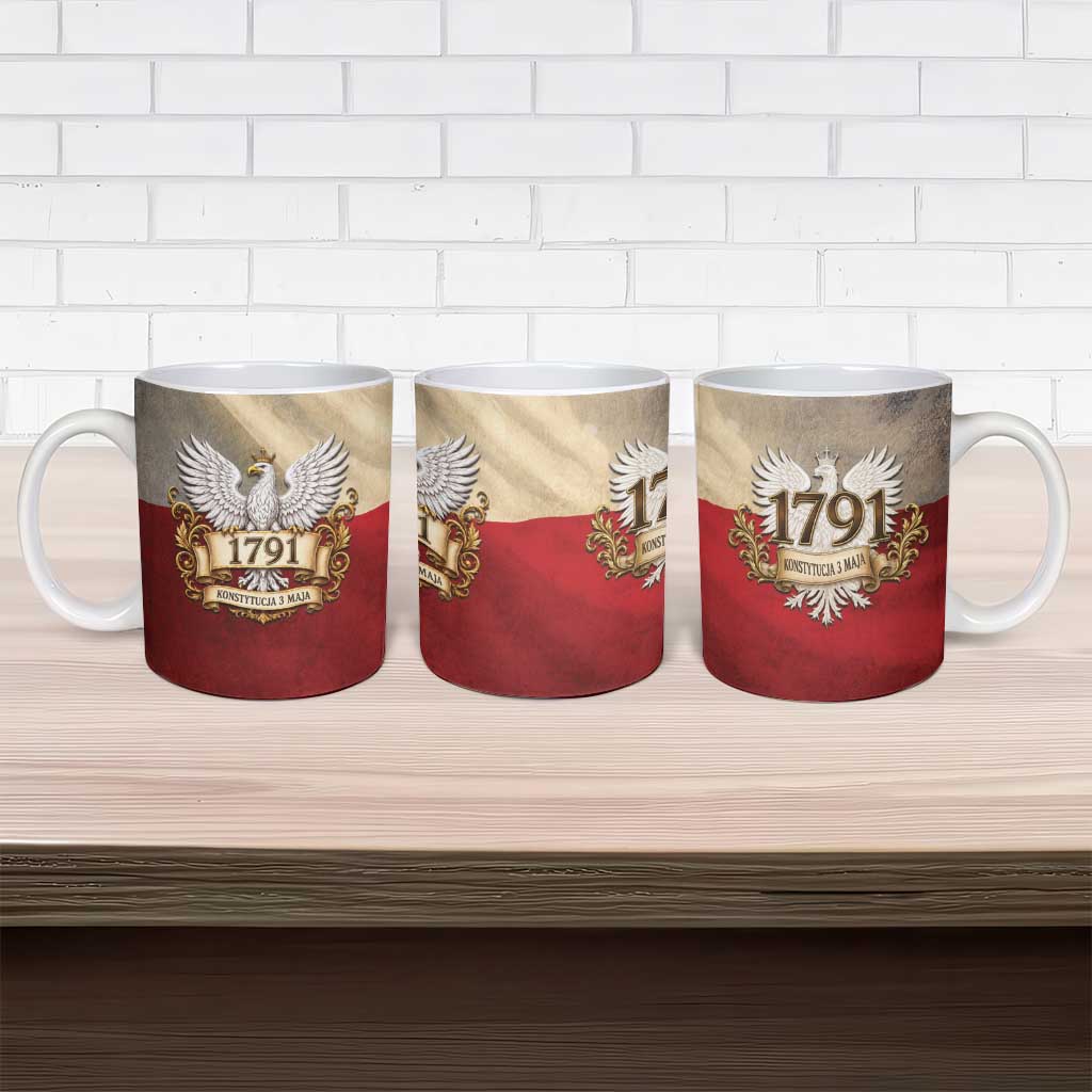 Poland Constitution Day 1791 Ceramic Mug Polska Konstytucja 3 Maja Pride White Eagle