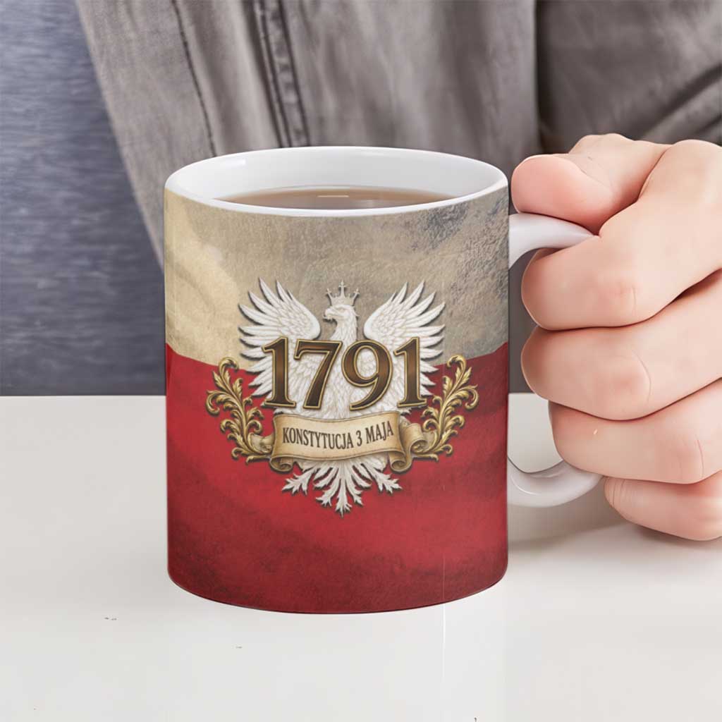 Poland Constitution Day 1791 Ceramic Mug Polska Konstytucja 3 Maja Pride White Eagle