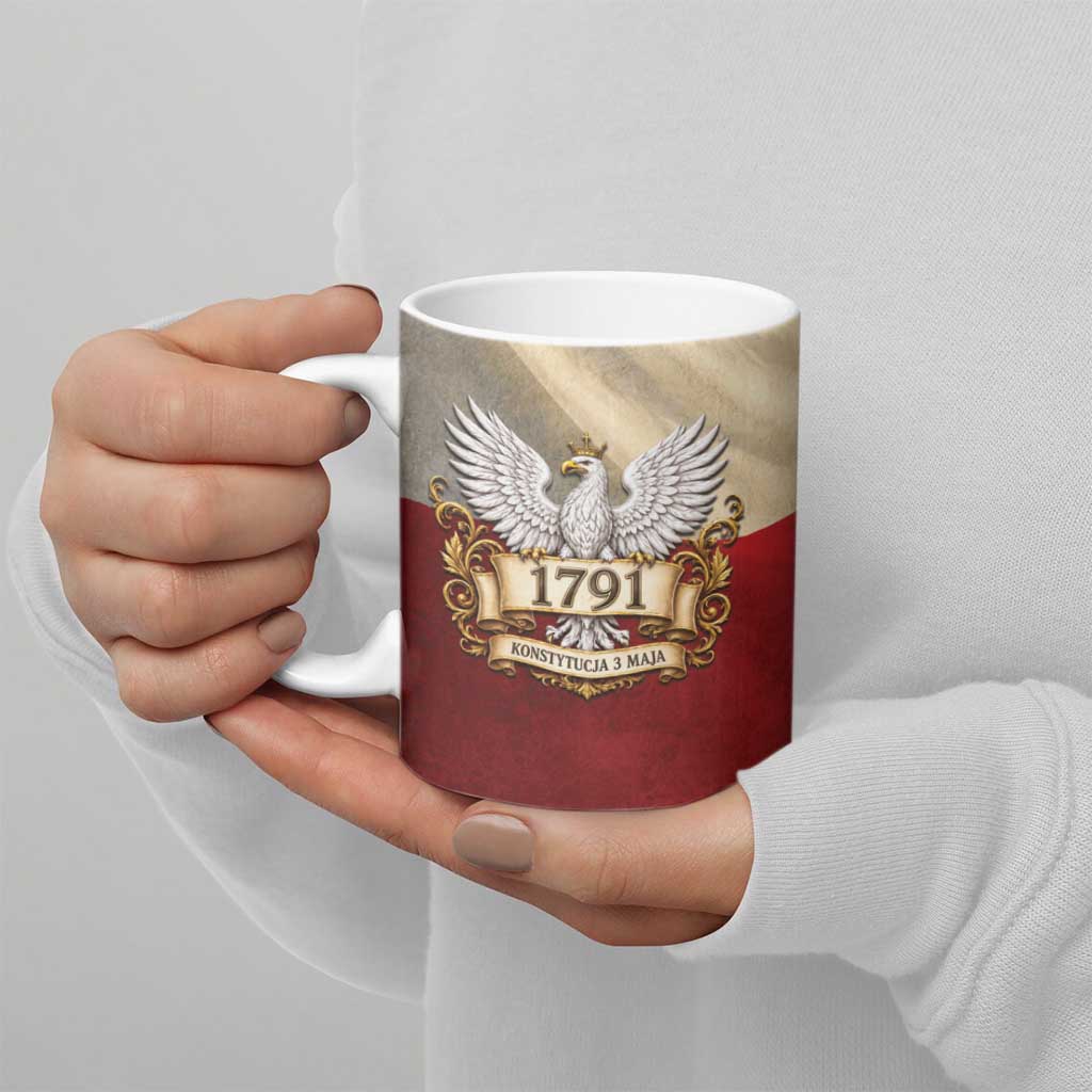 Poland Constitution Day 1791 Ceramic Mug Polska Konstytucja 3 Maja Pride White Eagle