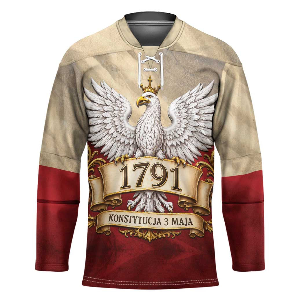 Poland Constitution Day 1791 Hockey Jersey Polska Konstytucja 3 Maja Pride White Eagle