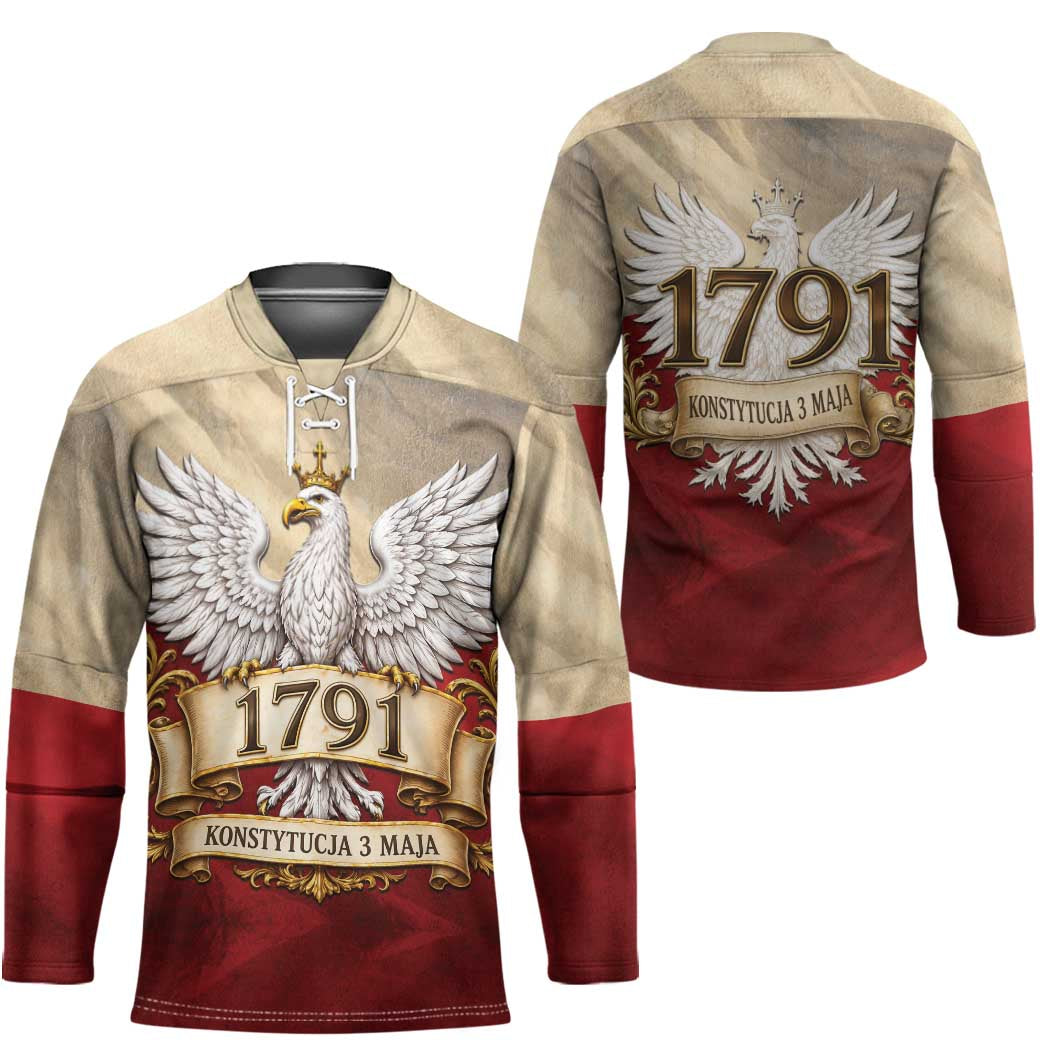 Poland Constitution Day 1791 Hockey Jersey Polska Konstytucja 3 Maja Pride White Eagle