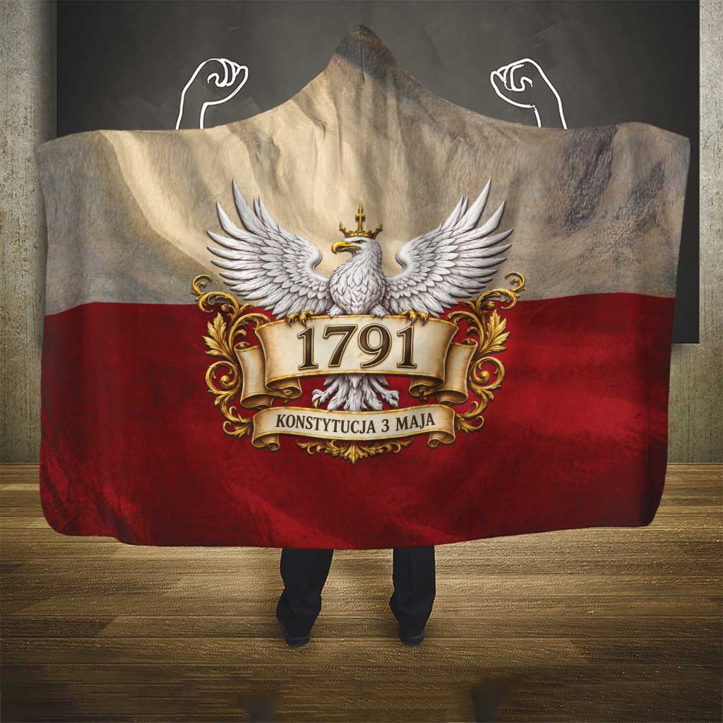 Poland Constitution Day 1791 Hooded Blanket Polska Konstytucja 3 Maja Pride White Eagle