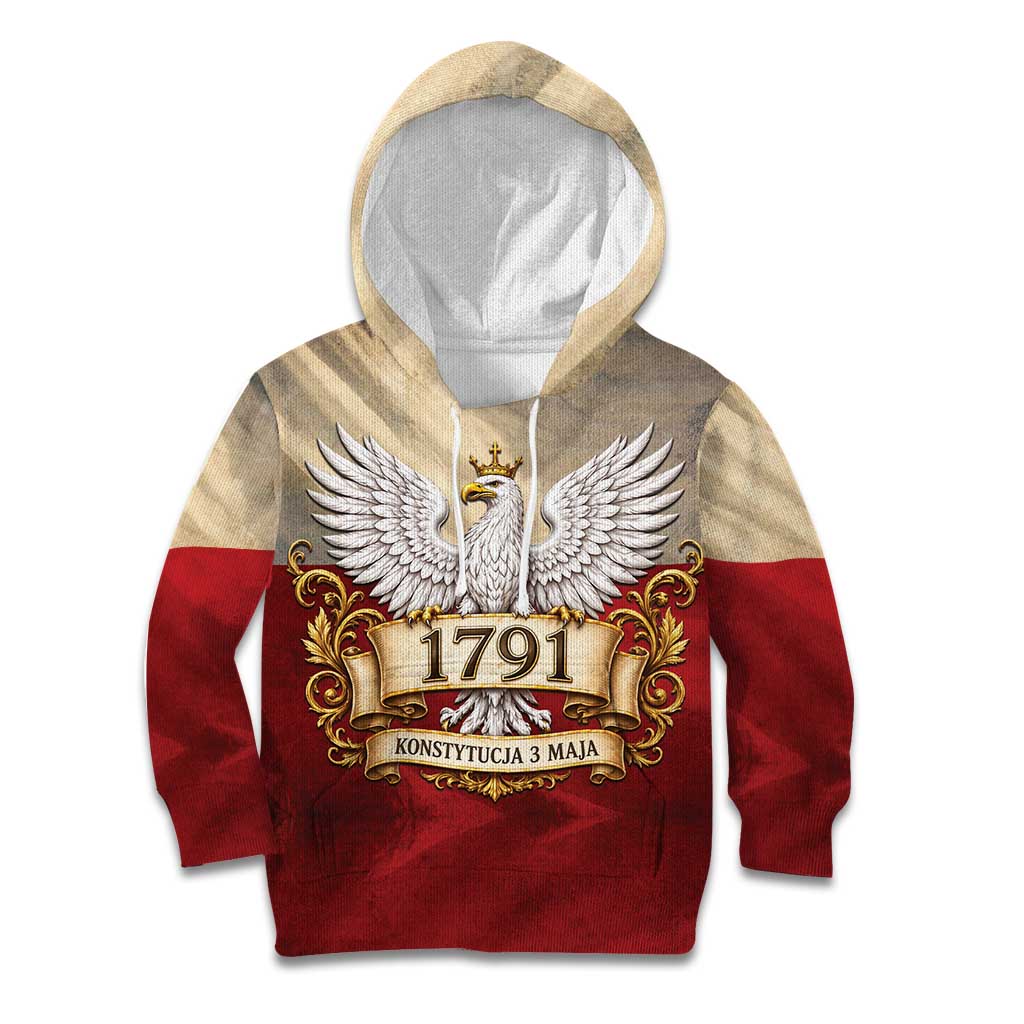 Poland Constitution Day 1791 Kid Hoodie Polska Konstytucja 3 Maja Pride White Eagle