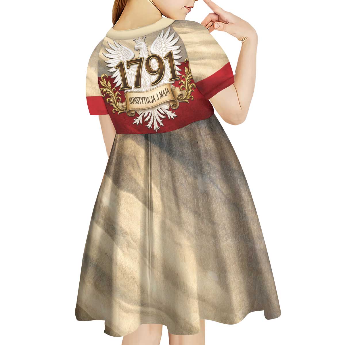 Poland Constitution Day 1791 Kid Short Sleeve Dress Polska Konstytucja 3 Maja Pride White Eagle