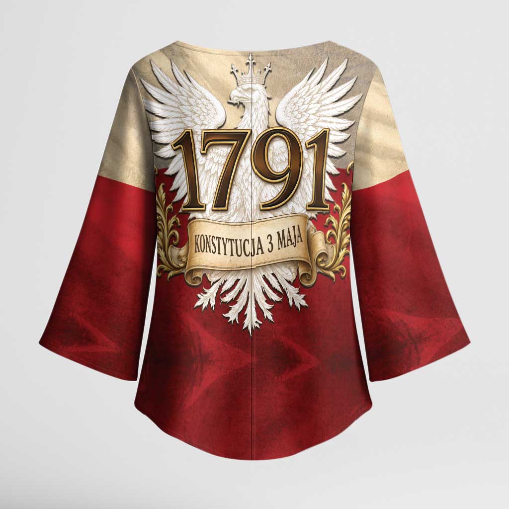 Poland Constitution Day 1791 Kimono Sleeve Blouse Polska Konstytucja 3 Maja Pride White Eagle