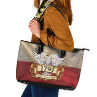 Poland Constitution Day 1791 Leather Tote Bag Polska Konstytucja 3 Maja Pride White Eagle