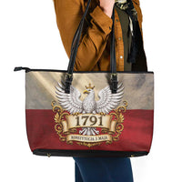 Poland Constitution Day 1791 Leather Tote Bag Polska Konstytucja 3 Maja Pride White Eagle