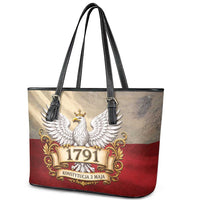Poland Constitution Day 1791 Leather Tote Bag Polska Konstytucja 3 Maja Pride White Eagle