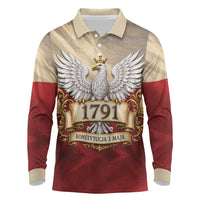Poland Constitution Day 1791 Long Sleeve Polo Shirt Polska Konstytucja 3 Maja Pride White Eagle