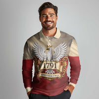 Poland Constitution Day 1791 Long Sleeve Polo Shirt Polska Konstytucja 3 Maja Pride White Eagle